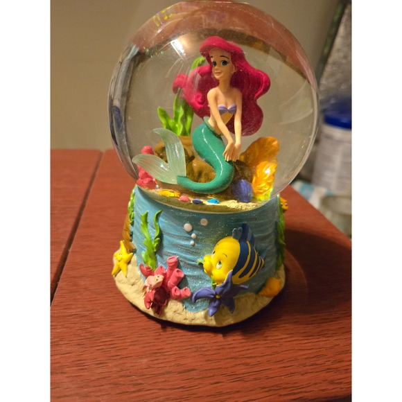 Disney Other - Disney The Little Mermaid Ariel Snow Globe Flounder Sebastian Under the Sea